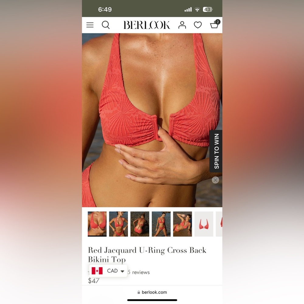 Berlook Bikini - XL top, M bottoms